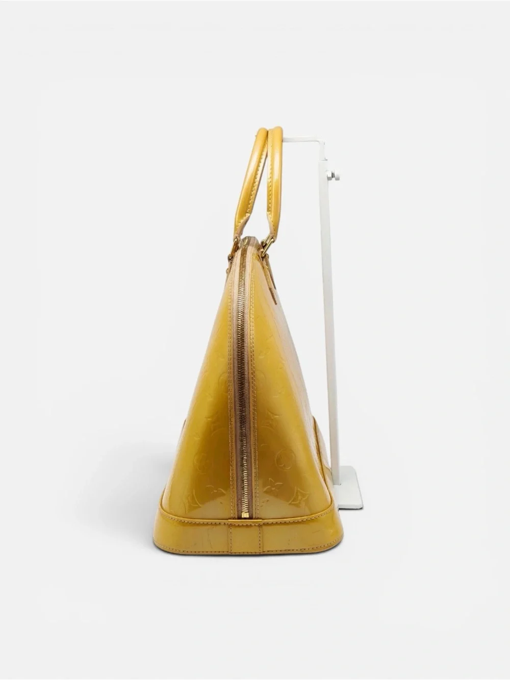 Louis Vuitton Yellow Vernis Alma Dome Satchel